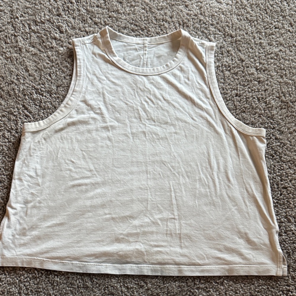 Lululemon Classic White Sleeveless Muscle Tee
